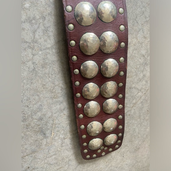 Boho Black Vintage Rivet Wide Leather Belt